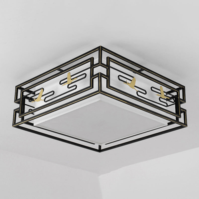 5-Lights Modern Style Flush Mount Fabric Ceiling Light in Brown for Bedroom