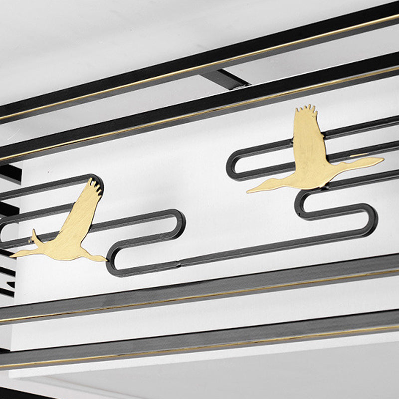 5-Lights Modern Style Flush Mount Fabric Ceiling Light in Brown for Bedroom