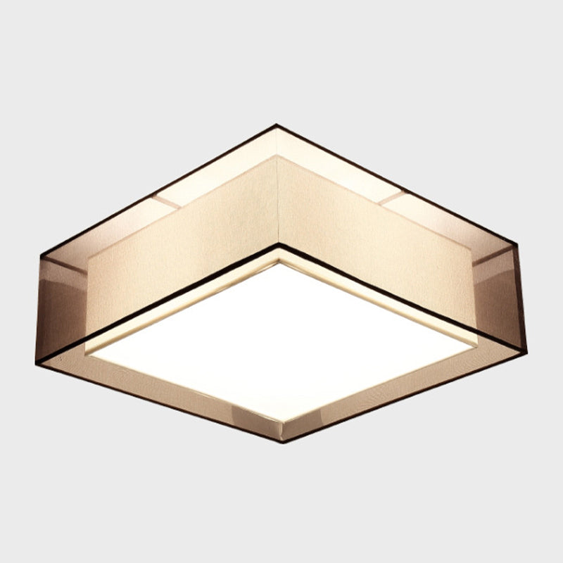 Minimalist Drum Flush Mount Lighting with Fabric 1 Light Flush Ceiling Lights