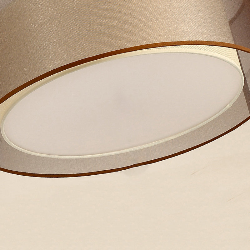 Minimalist Drum Flush Mount Lighting with Fabric 1 Light Flush Ceiling Lights