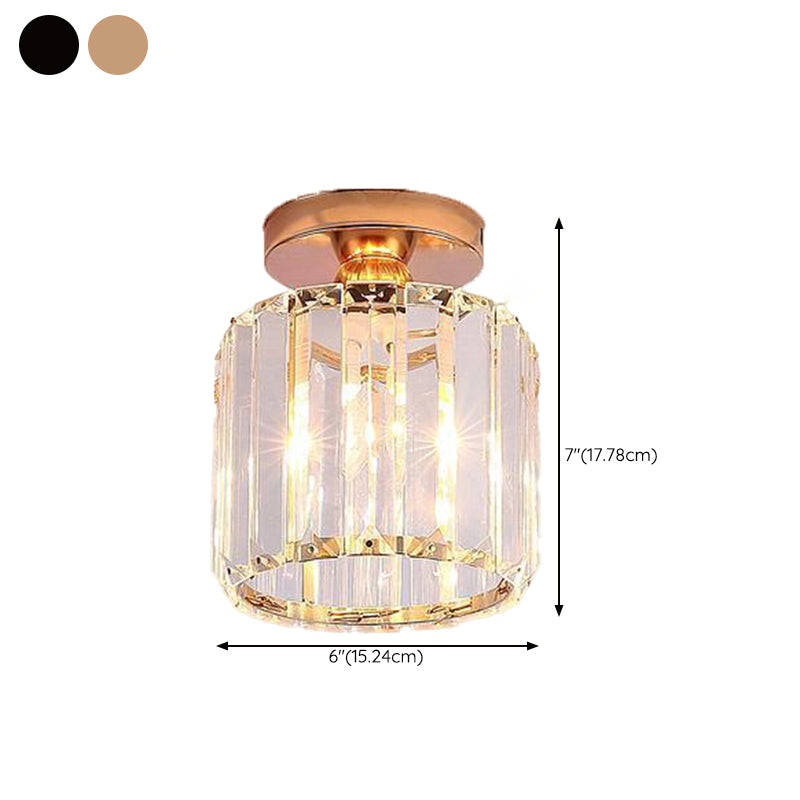 Crystal Geometric Shape Flush Ceiling Light Modern Style 1 Light Flush Mount Light Fixture