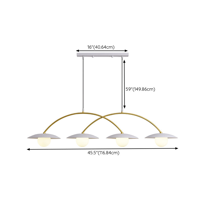 Gold and White Island Lights Contemporary Pendant Lights for Dining Room