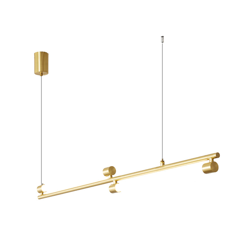 Brass LED Hanging Lamps Minimalism Island Light Fixture for Dining Room