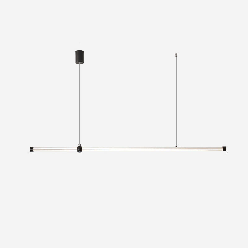 Linear LED Hanging Lamp Minimalism Island Light Fixture with Acrylic Shade for Dining Room