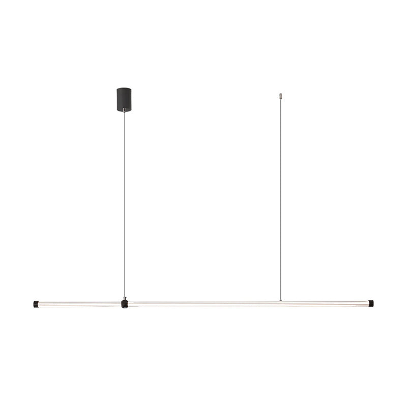 Linear LED Hanging Lamp Minimalism Island Light Fixture with Acrylic Shade for Dining Room