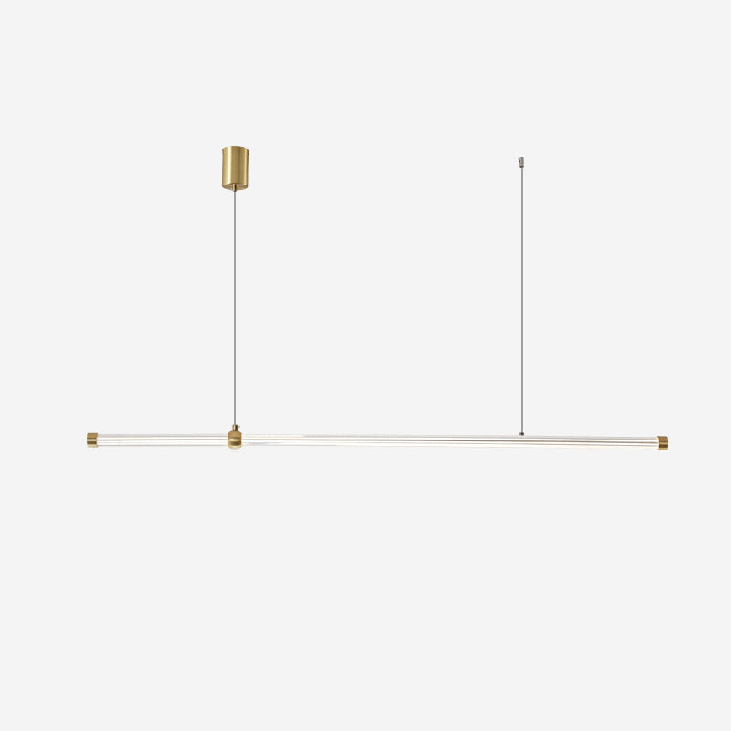 Linear LED Hanging Lamp Minimalism Island Light Fixture with Acrylic Shade for Dining Room