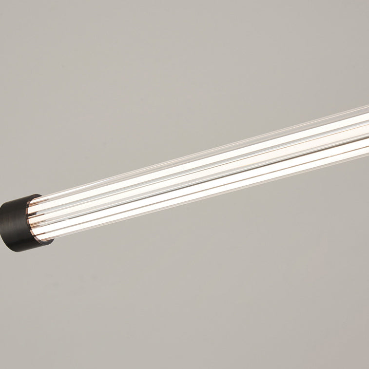 Linear LED Hanging Lamp Minimalism Island Light Fixture with Acrylic Shade for Dining Room