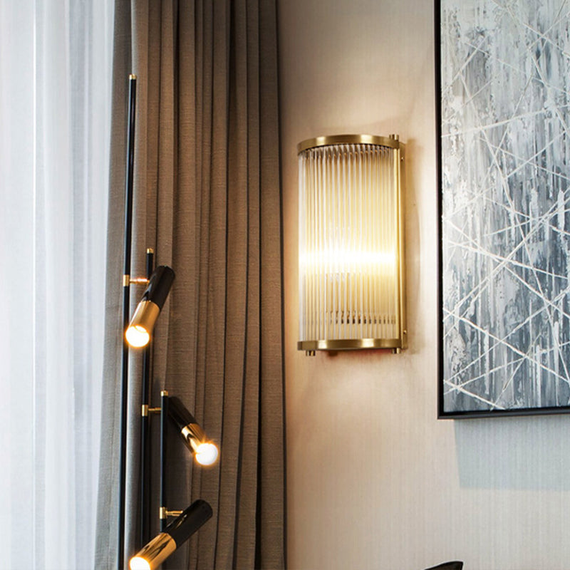 Wall Mounted Light Fixture Modern Glass Wall Mounted Lighting in Gold