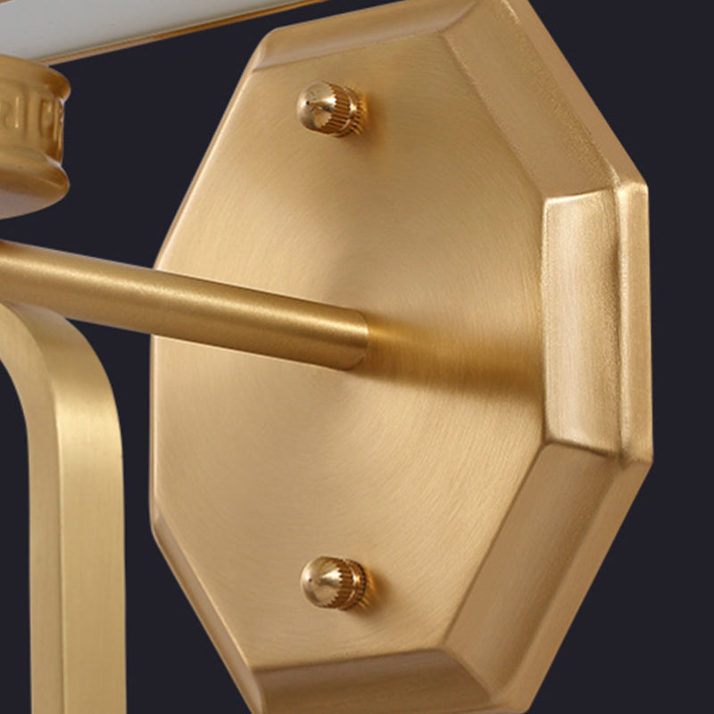1 Light Square Wall Mounted Light Fixture Modern Wall Mounted Lighting in Gold Finish