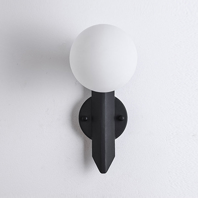 Modernist Wall Sconce Globe Glass Sconce Lighting in White for Bedroom