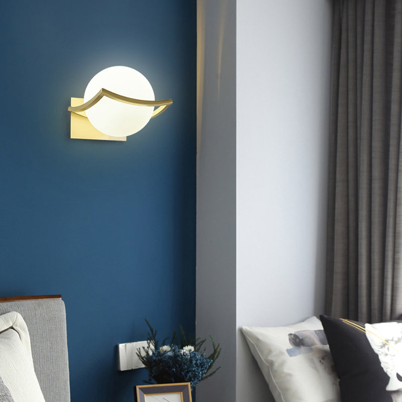 Contemporary Wall Sconce Globe Glass Sconce Lighting for Bedroom