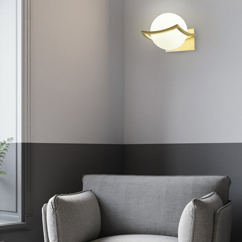 Contemporary Wall Sconce Globe Glass Sconce Lighting for Bedroom