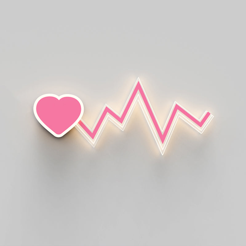 Nordic Style Iron Wall Light Heart Shape Wall Lamp for Children's Room