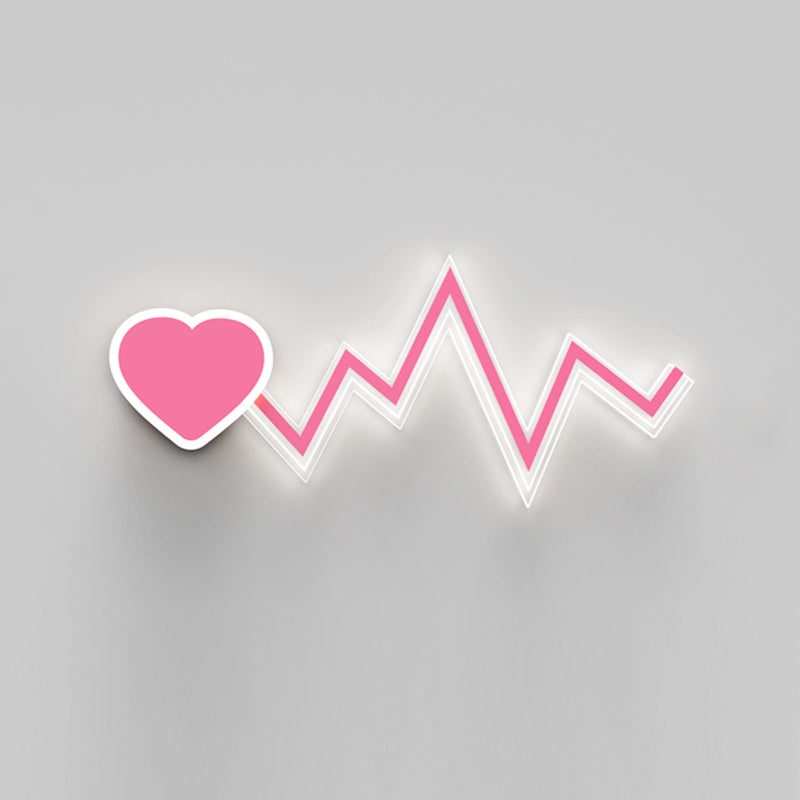 Nordic Style Iron Wall Light Heart Shape Wall Lamp for Children's Room
