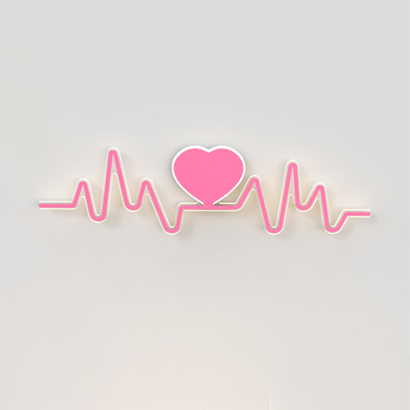 Nordic Style Iron Wall Light Heart Shape Wall Lamp for Children's Room