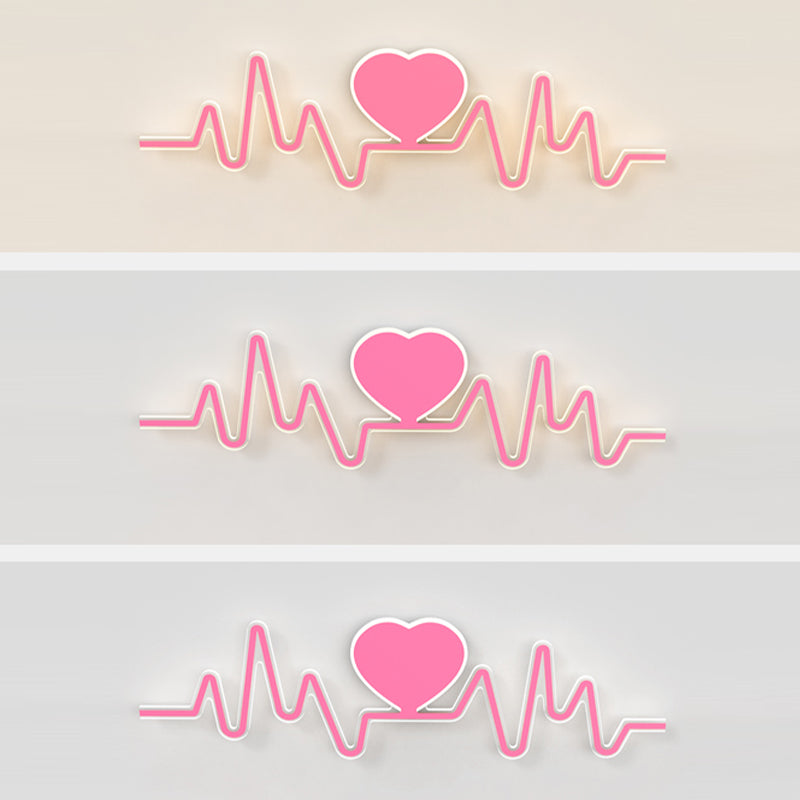 Nordic Style Iron Wall Light Heart Shape Wall Lamp for Children's Room