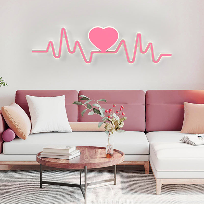 Nordic Style Iron Wall Light Heart Shape Wall Lamp for Children's Room
