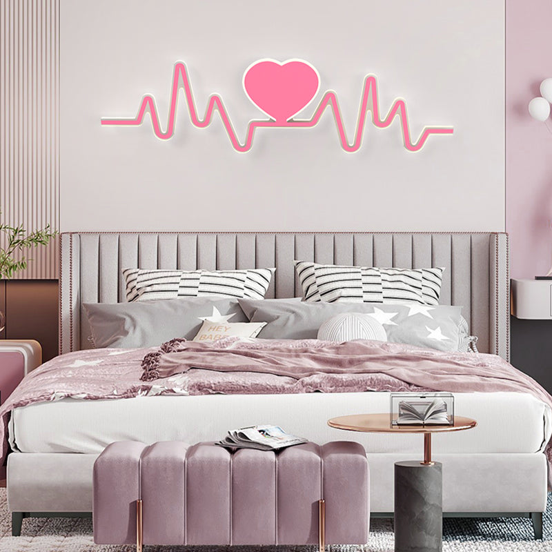Nordic Style Iron Wall Light Heart Shape Wall Lamp for Children's Room