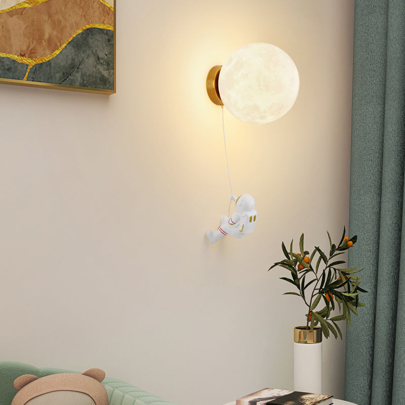 Cartoon Style Iron Wall Light Ball Shape Wall Lamp for Children's Room (Included Doll)