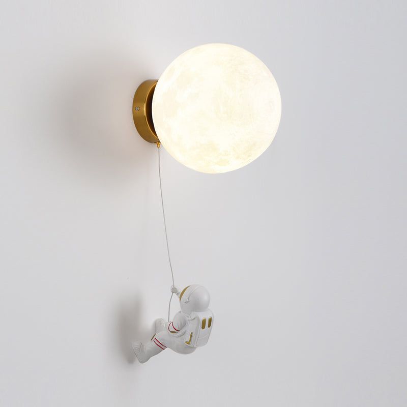 Cartoon Style Iron Wall Light Ball Shape Wall Lamp for Children's Room (Included Doll)