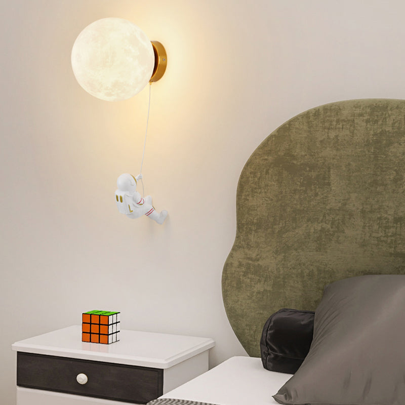 Cartoon Style Iron Wall Light Ball Shape Wall Lamp for Children's Room (Included Doll)