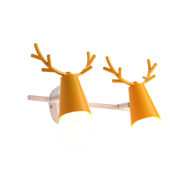 Nordic Style Iron Wall Light Colorful Antler Shape Wall Lamp for Bedroom