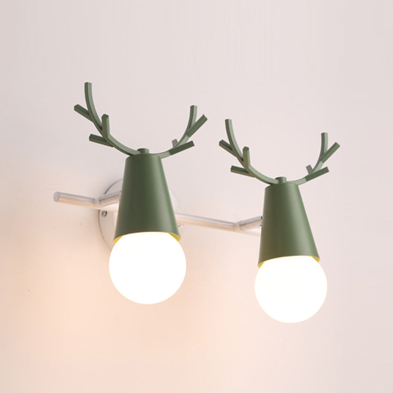 Nordic Style Iron Wall Light Colorful Antler Shape Wall Lamp for Bedroom