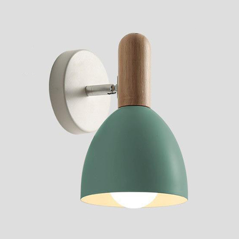 Nordic Style Metal Wall Light Bell Shape Adjustable Wall Lamp for Bedroom