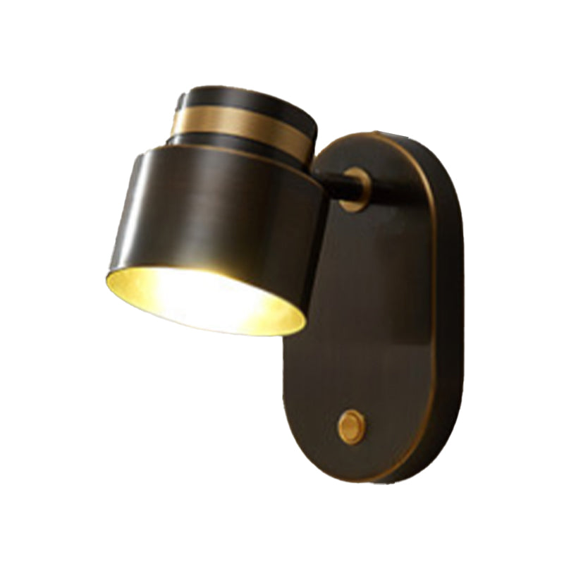 Modern Simple Copper Wall Light Cylinder Shape Rotatable Wall Lamp for Living Room