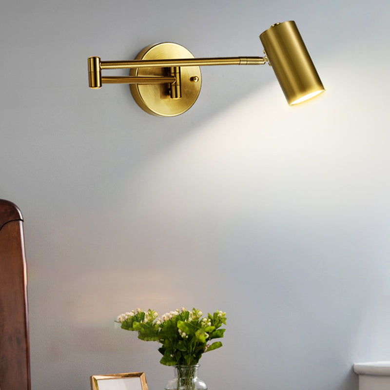 1 Light Swing Arm Wall Lamp Simplicity Metal Wall Mounted Light Fixture
