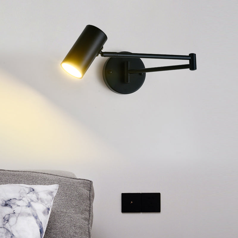 1 Light Swing Arm Wall Lamp Simplicity Metal Wall Mounted Light Fixture