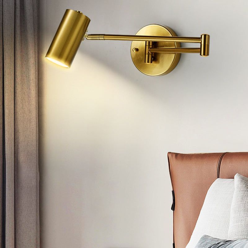 1 Light Swing Arm Wall Lamp Simplicity Metal Wall Mounted Light Fixture