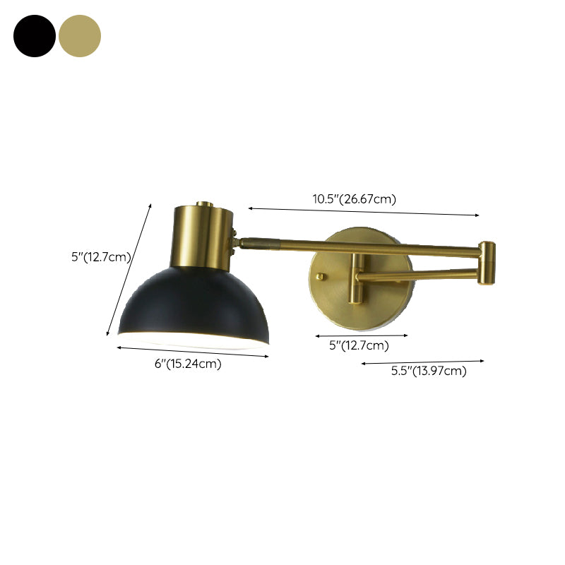 1 Light Swing Arm Wall Lamp Simplicity Metal Wall Mounted Light Fixture