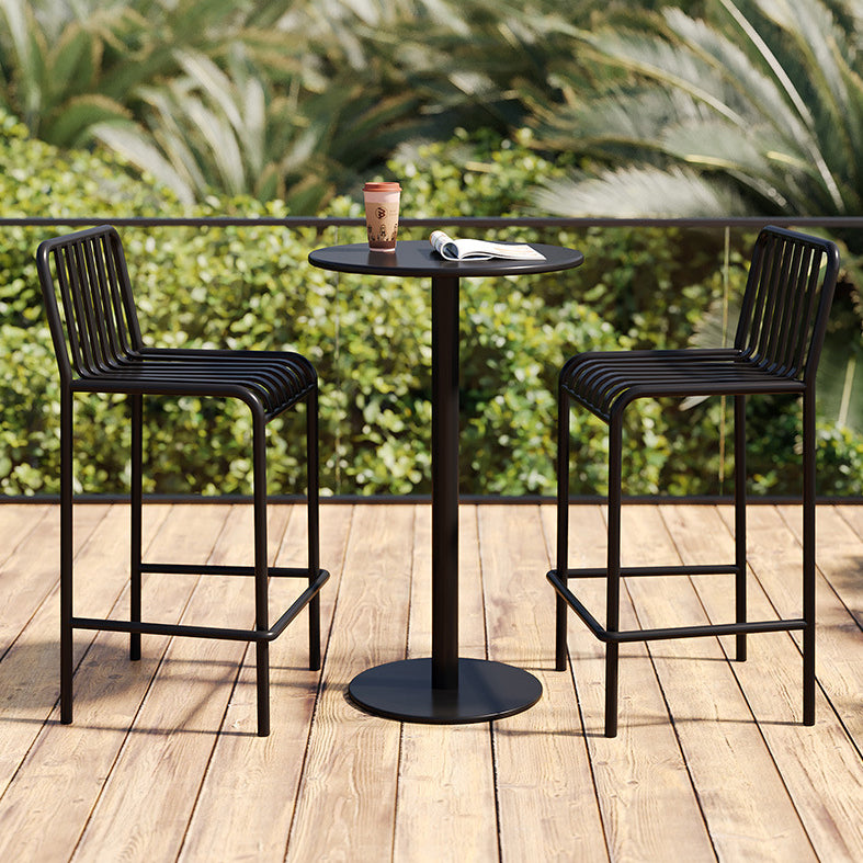 Modern Metal Round Dining Table Set 1/3/4 Pieces Counter Table Set for Outside