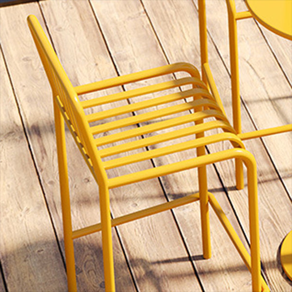 Modern Metal Round Dining Table Set 1/3/4 Pieces Counter Table Set for Outside