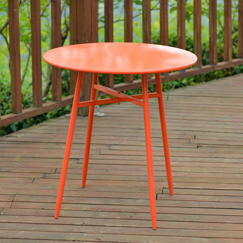 Modern Style Metal Round Dining Set 1/3/4/5 Pieces Metal Dining Table Set for Outdoor