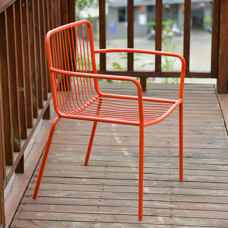 Modern Style Metal Round Dining Set 1/3/4/5 Pieces Metal Dining Table Set for Outdoor