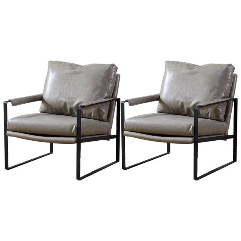 Arms Included Arm Chair Metal Frame Chair with Pillow Back for Living Room, 28.34" Wide