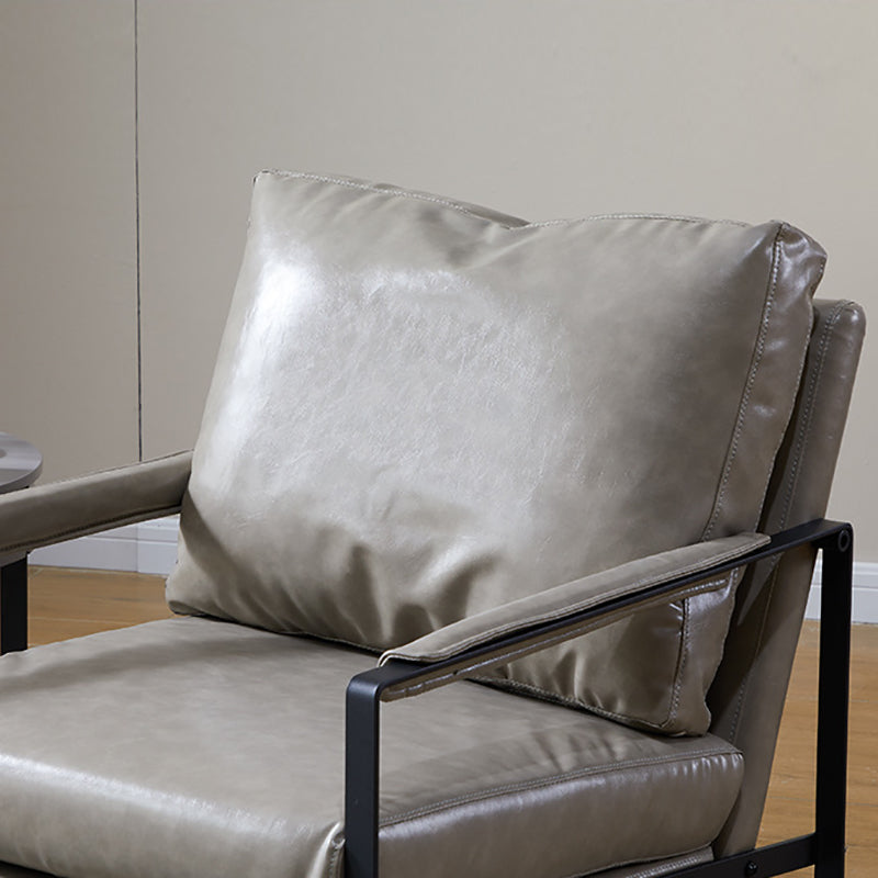 Arms Included Arm Chair Metal Frame Chair with Pillow Back for Living Room, 28.34" Wide