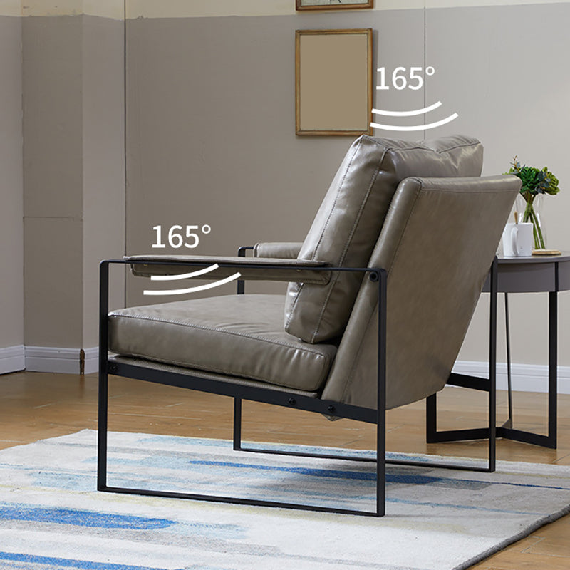 Arms Included Arm Chair Metal Frame Chair with Pillow Back for Living Room, 28.34" Wide