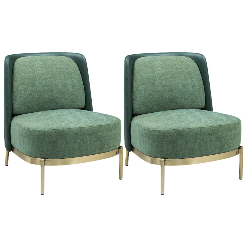 24.40" Wide Chair Linen Metal Frame Chair with Basic Four Leg for Living Room