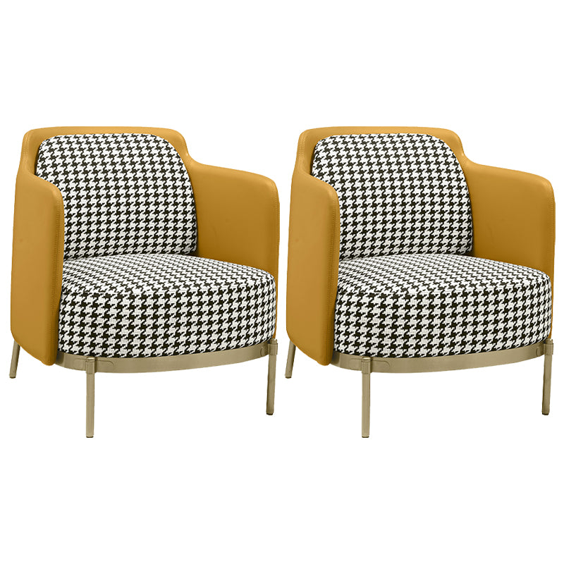 24.40" Wide Chair Linen Metal Frame Chair with Basic Four Leg for Living Room