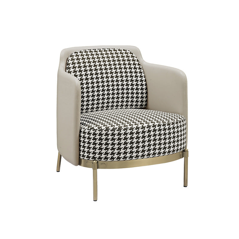 24.40" Wide Chair Linen Metal Frame Chair with Basic Four Leg for Living Room