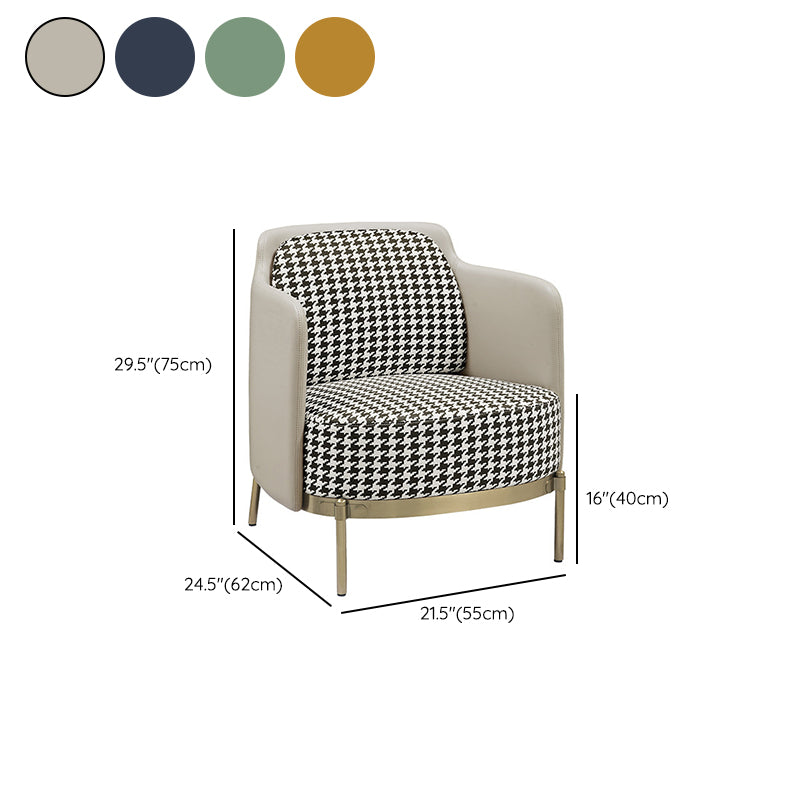 24.40" Wide Chair Linen Metal Frame Chair with Basic Four Leg for Living Room