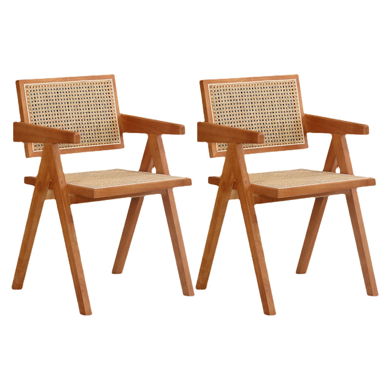 19.68" Wide Arm Chair Solid Wood Frame Chair with Woven Back