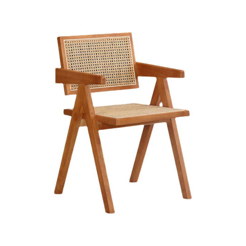 19.68" Wide Arm Chair Solid Wood Frame Chair with Woven Back