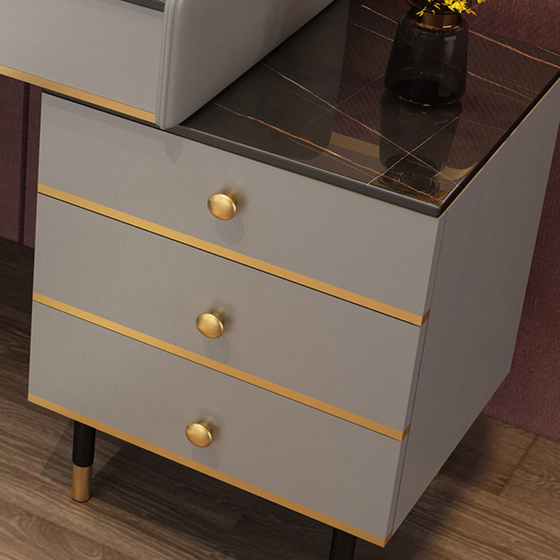 Glam Vanity Table Stone Top 15.75" W Makeup Desk with Drawers