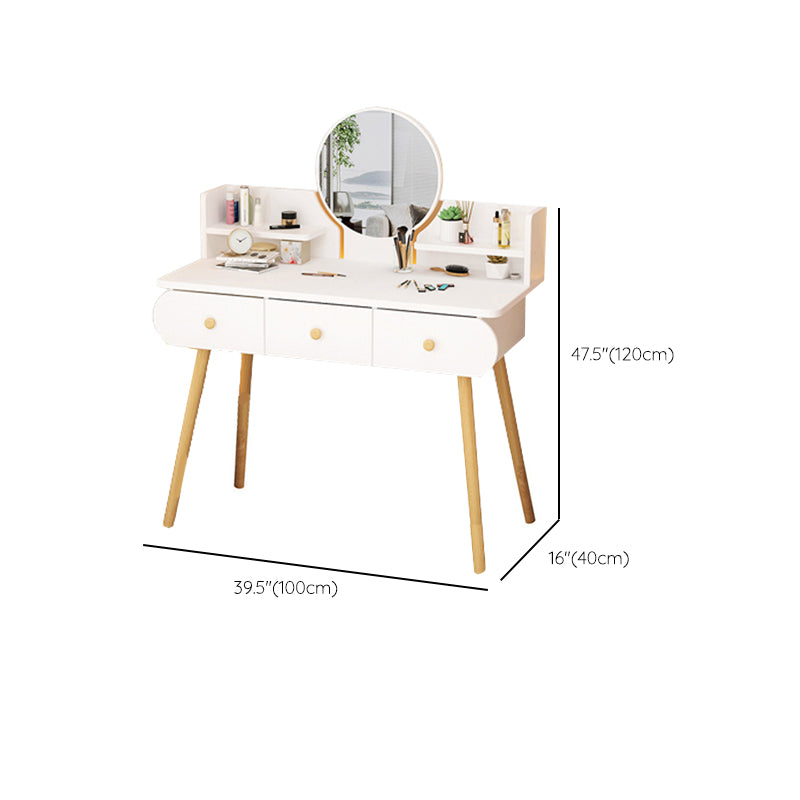 Modern Makeup Vanity Desk with Mirror and Storage Shelves, 47.25"