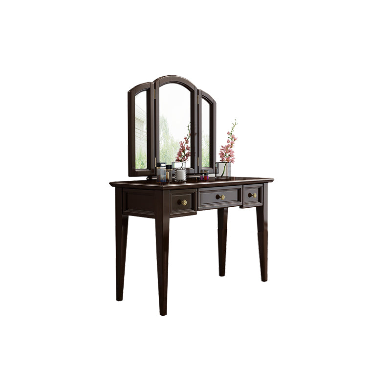 Traditional 3-piece Mirrored Vanity Set 3 Storage Drawers Dresser