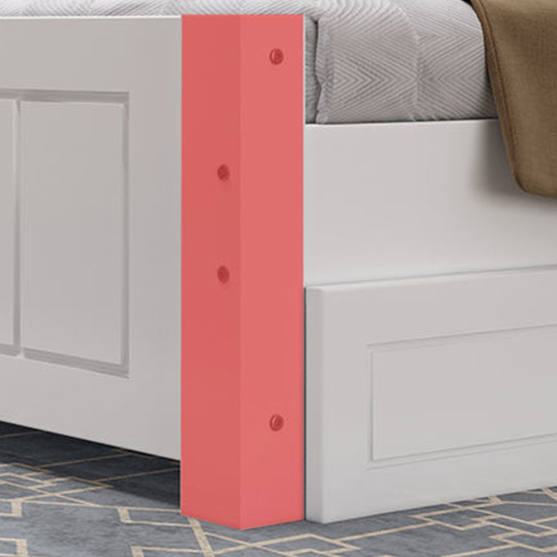 French Country Panel Bed with Headboard Standard Bed Arched White